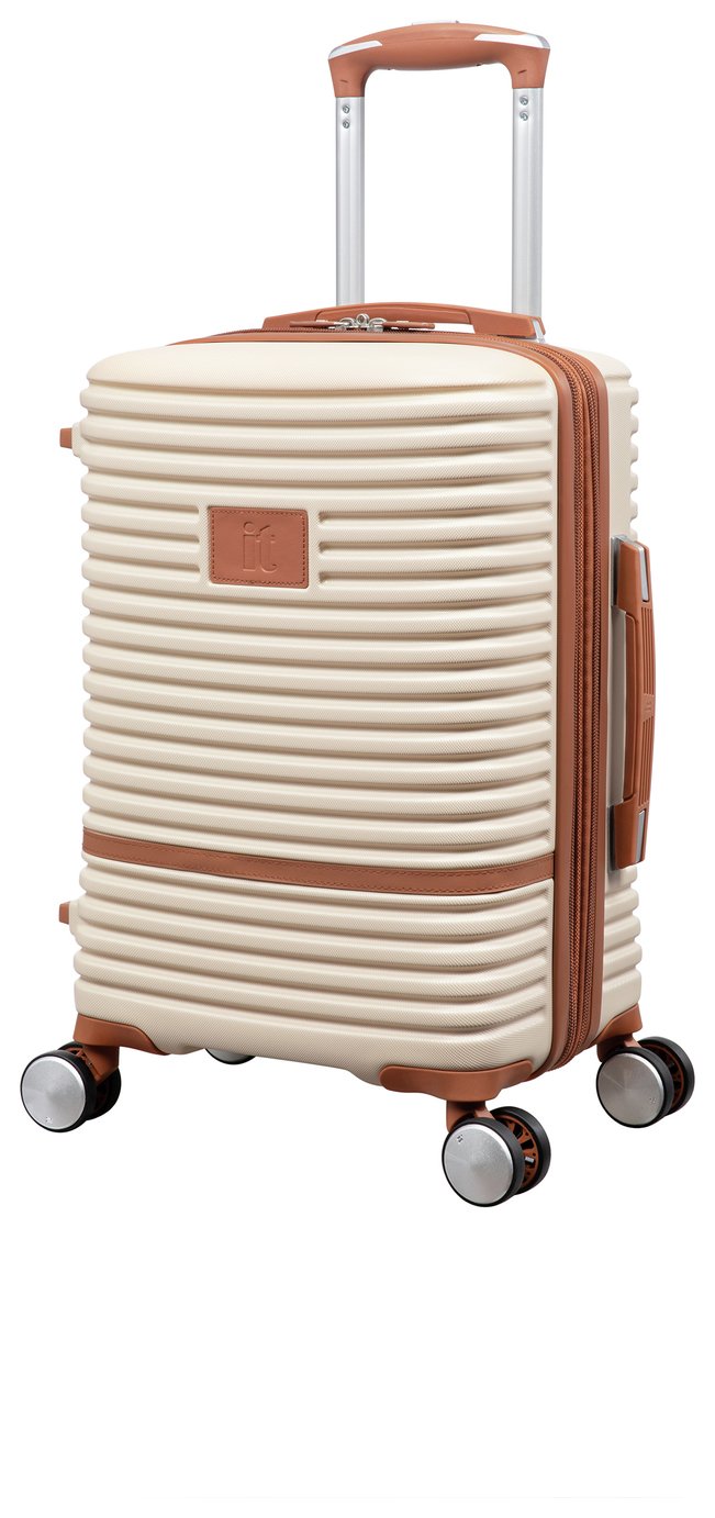 IT Luggage Expandable 8 Wheel Hard Suitcase - Small, Cream