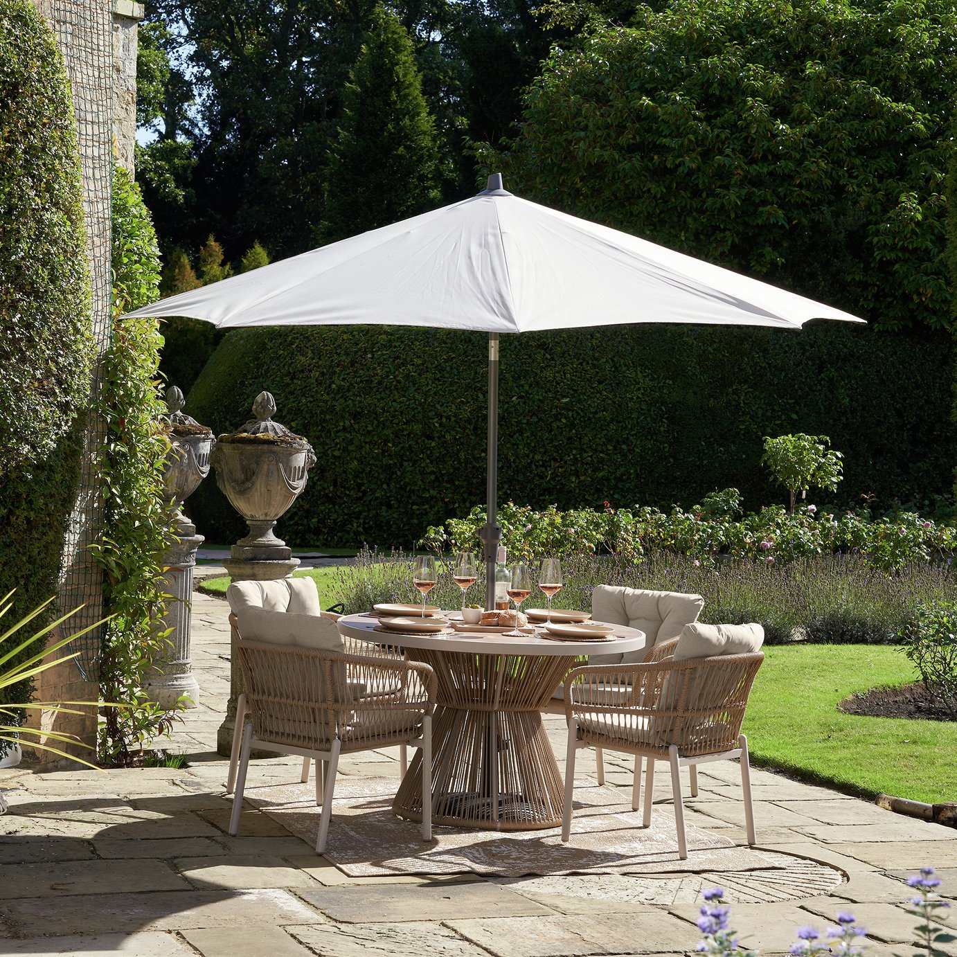 Pacific Martic 4 Seater Rattan Effect Patio Set - Natural