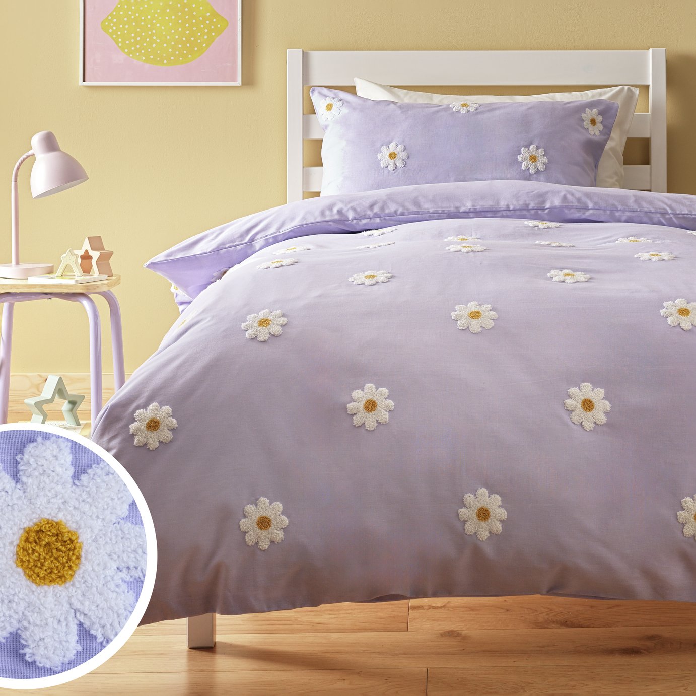 Argos Home Tufted Daisy Kids Bedding Set - Single
