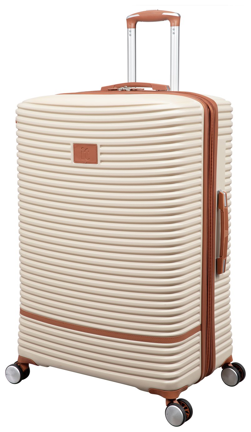 IT Luggage Expandable 8 Wheel Hard Suitcase - Large, Cream