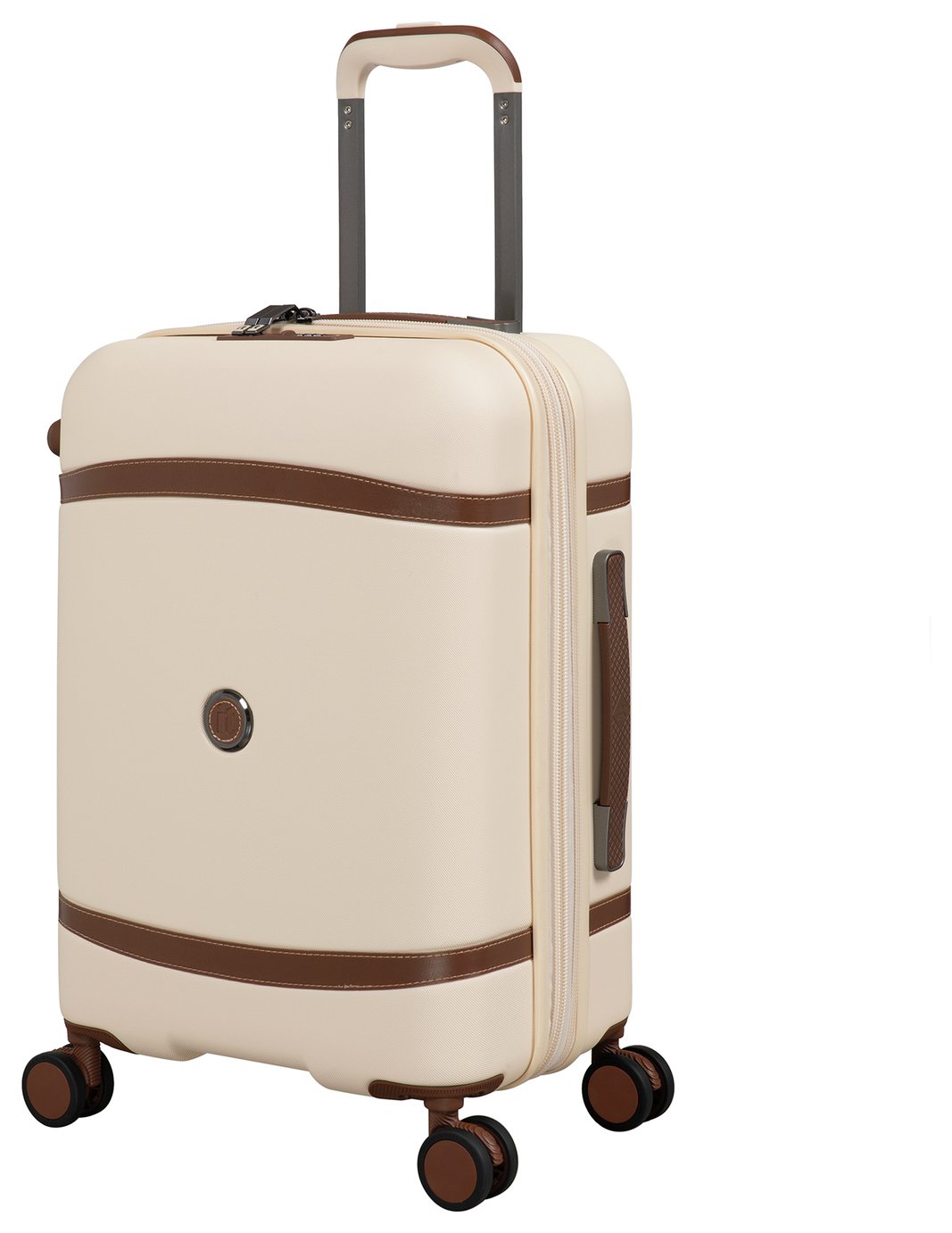 IT Luggage Expandable 8 Wheel Hard Suitcase - Small, Cream