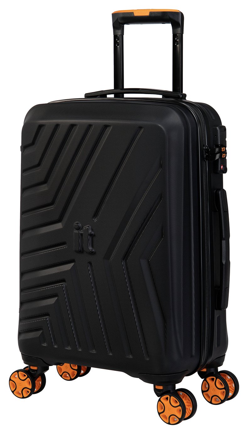 IT Luggage 8 Wheel Hard Suitcase - Cabin, Black