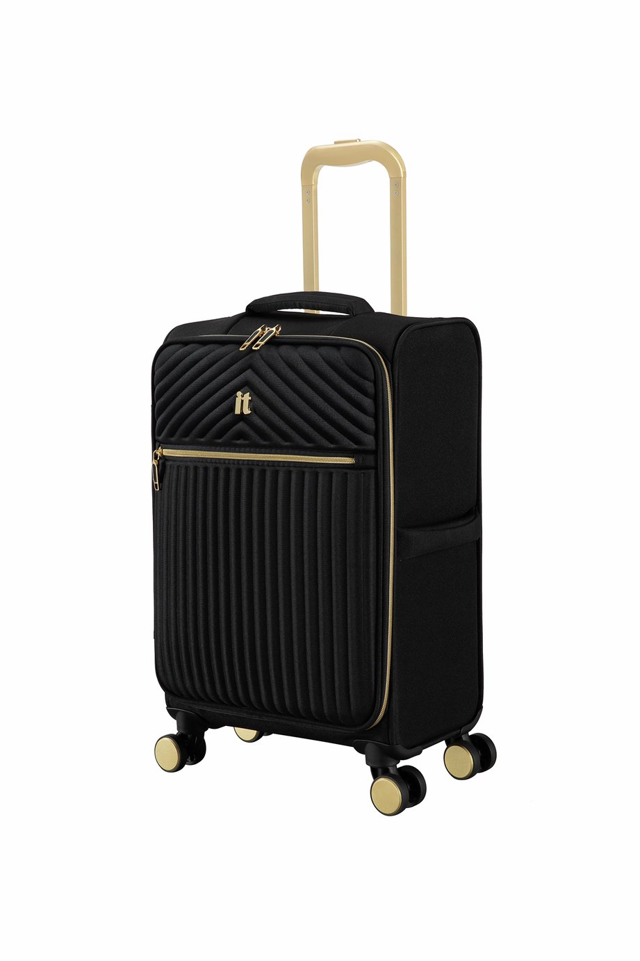 IT Luggage 8 Wheel Soft Suitcase - Black
