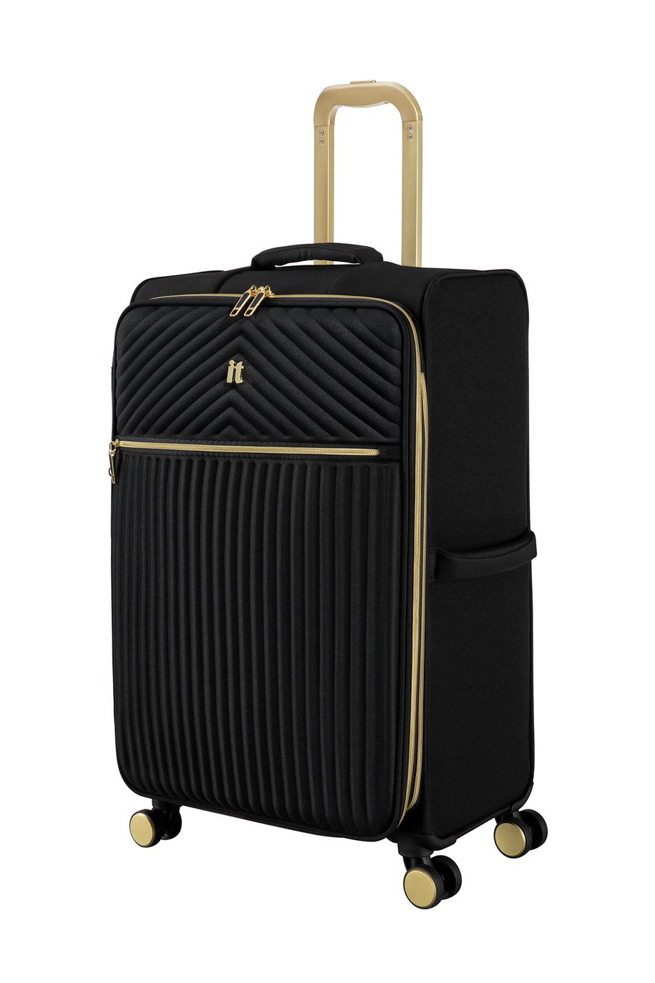 IT Luggage 8 Wheel Soft Suitcase - Black, Medium
