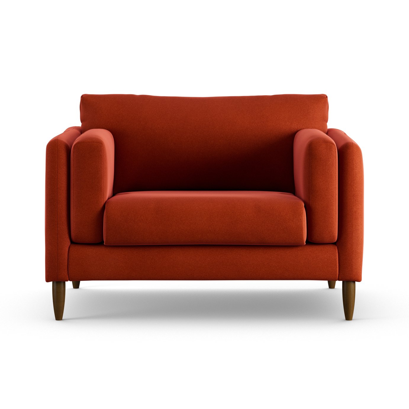 Habitat Newington Velvet Cuddle Chair - Orange - Dark Leg
