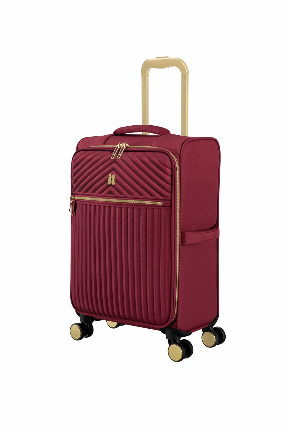 IT Luggage 8 Wheel Soft Suitcase - Red