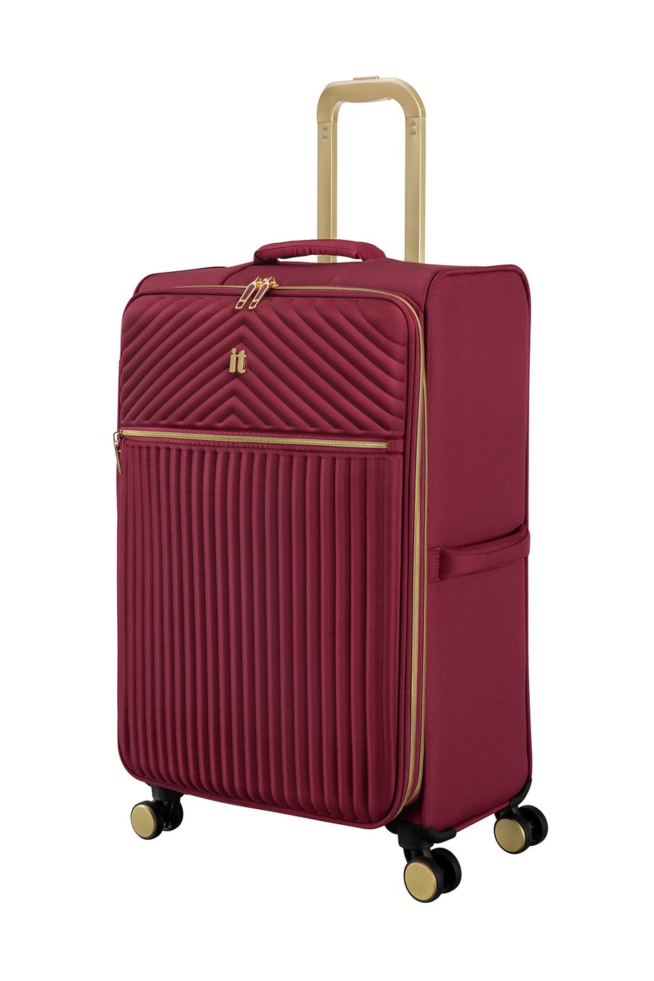 IT Luggage 8 Wheel Soft Suitcase - Red