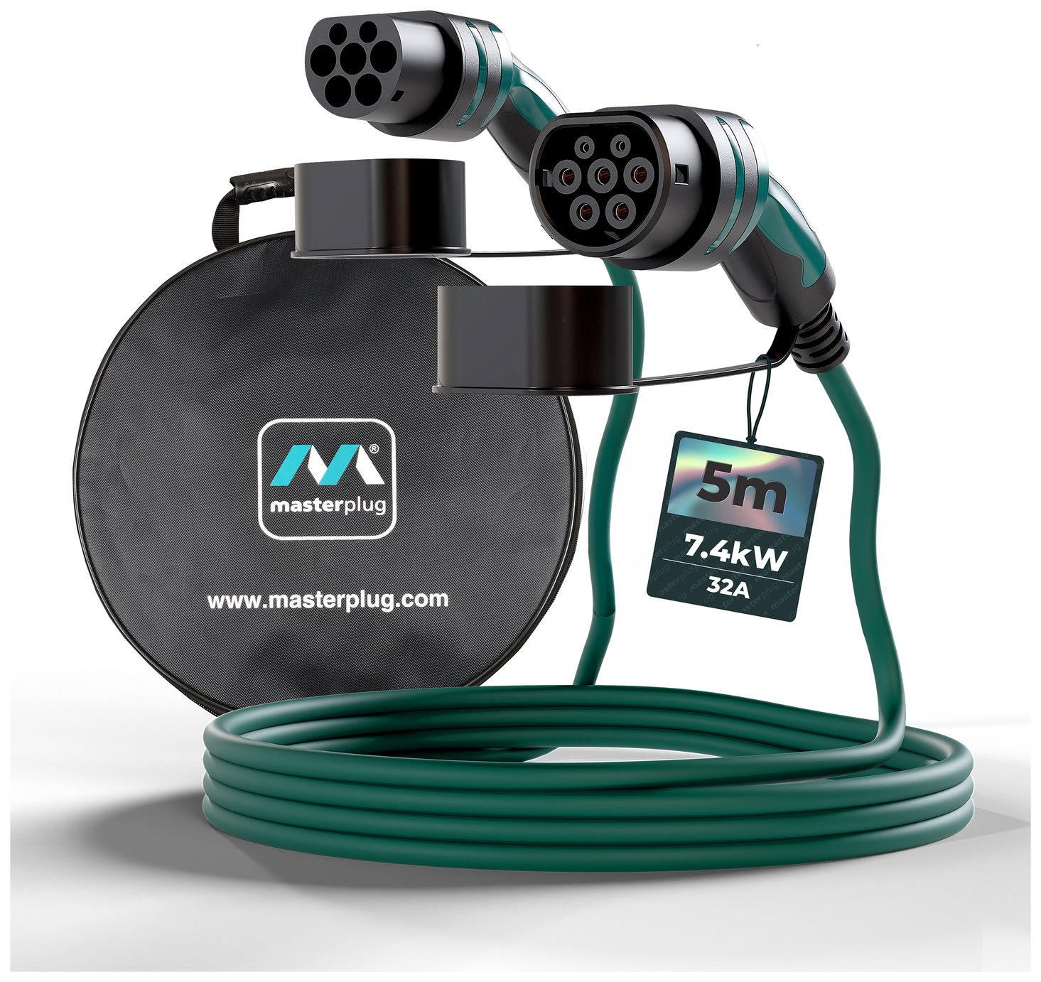 Masterplug Mode 3 7kW 32A 5m EV Charging Cable and Case