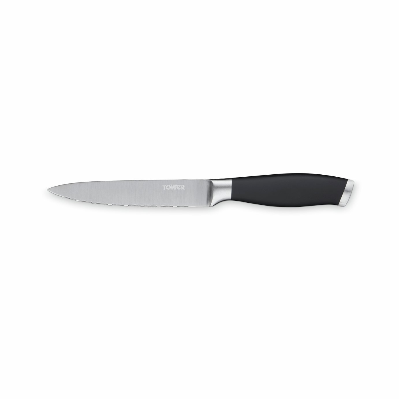 Tower Small Soft Grip Utility Knife - Black & Silver