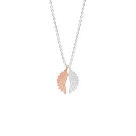 Amelia Grace Silver and Rose Gold Plated Angel Wings Pendant