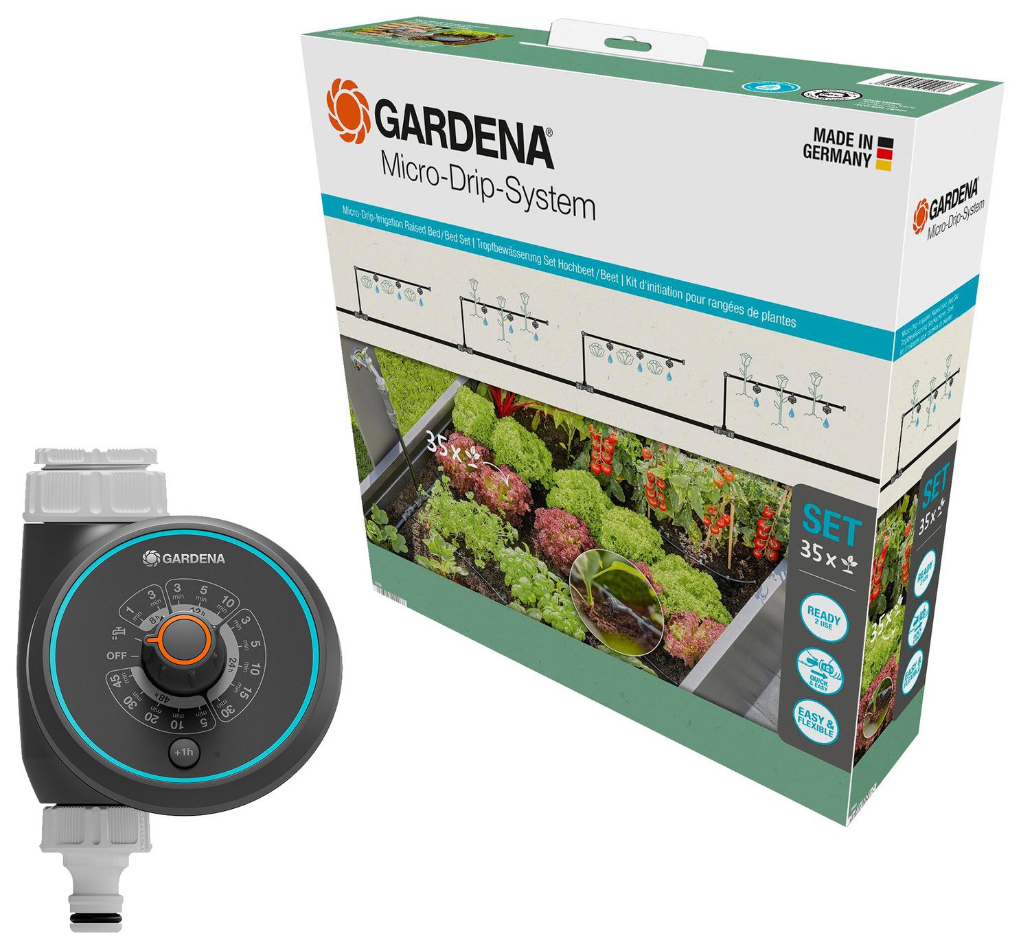 Gardena  Raised Bed Set with Water Control Flex
