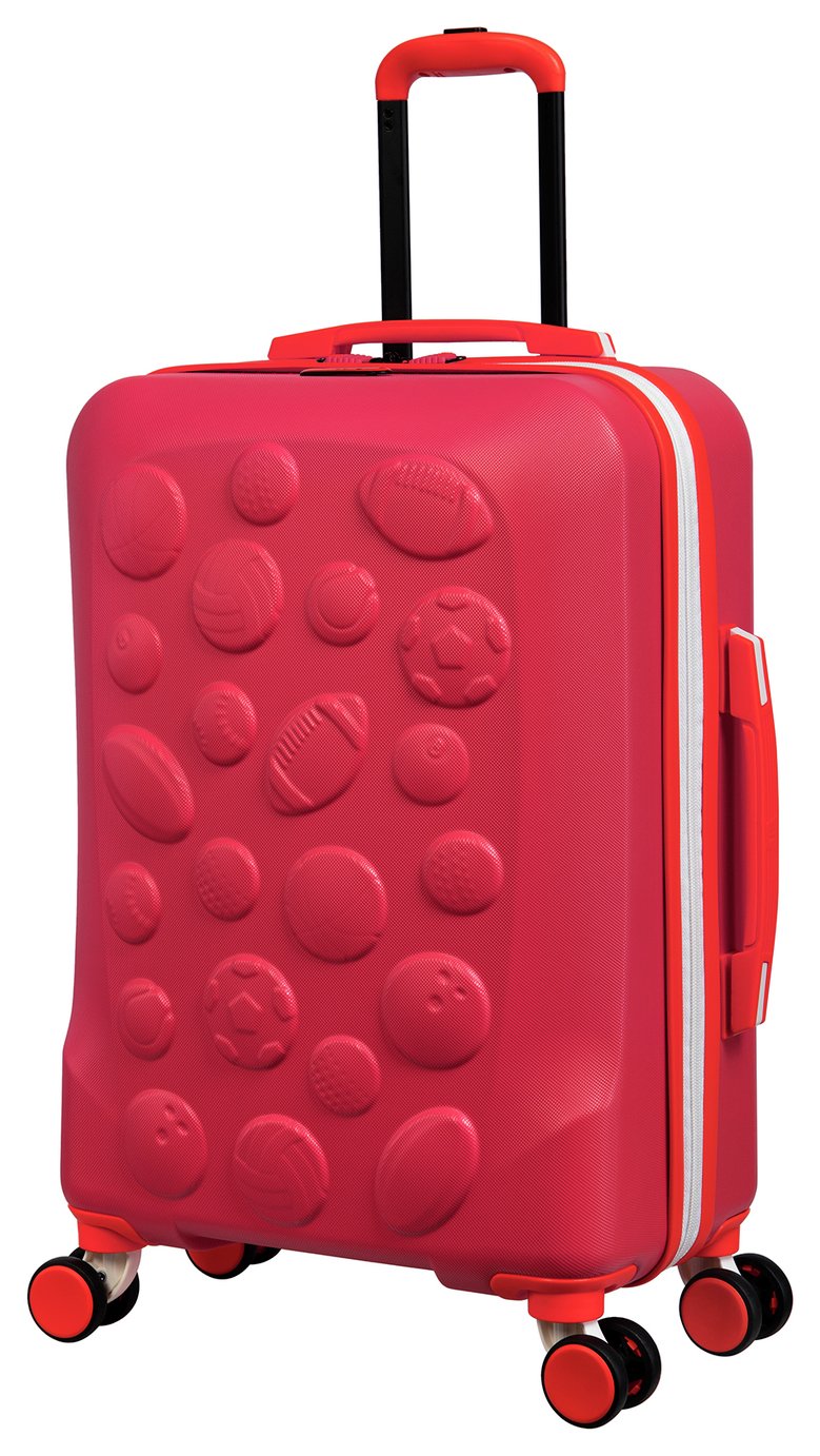 IT Luggage 8 Wheel Hard Kids Suitcase - Cabin, Red
