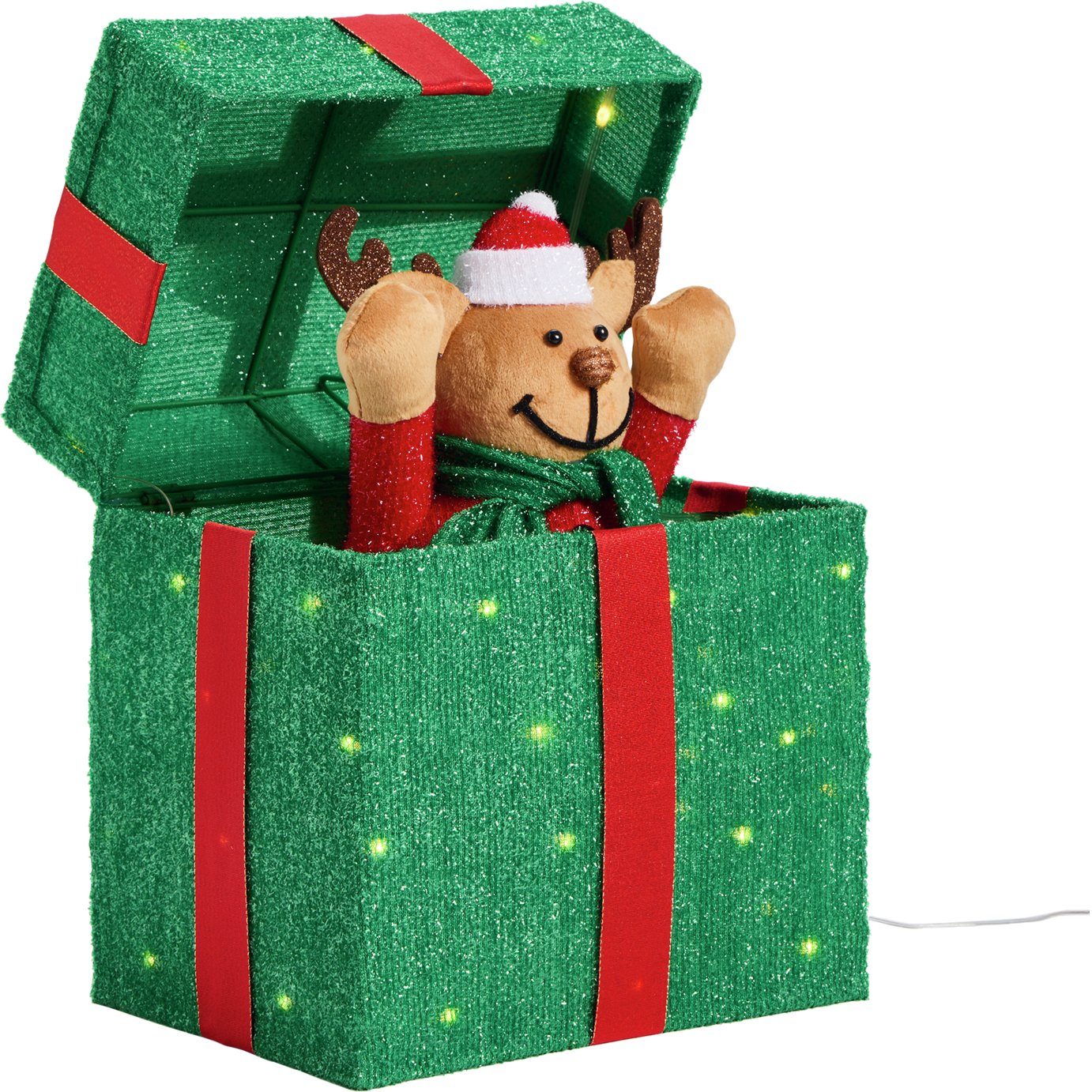 Argos Home Animated Light Up Reindeer Gift Box