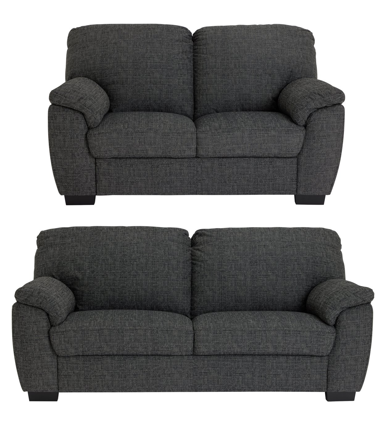 Argos Home Milano Fabric 2 Seater & 3 Seater Sofa - Charcoal