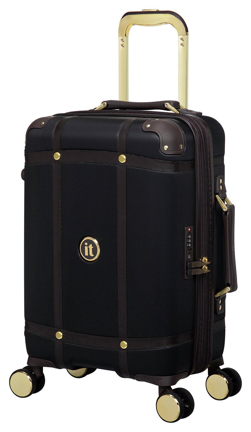 IT Luggage Expandable 8 Wheel Hard Suitcase - Small, Black