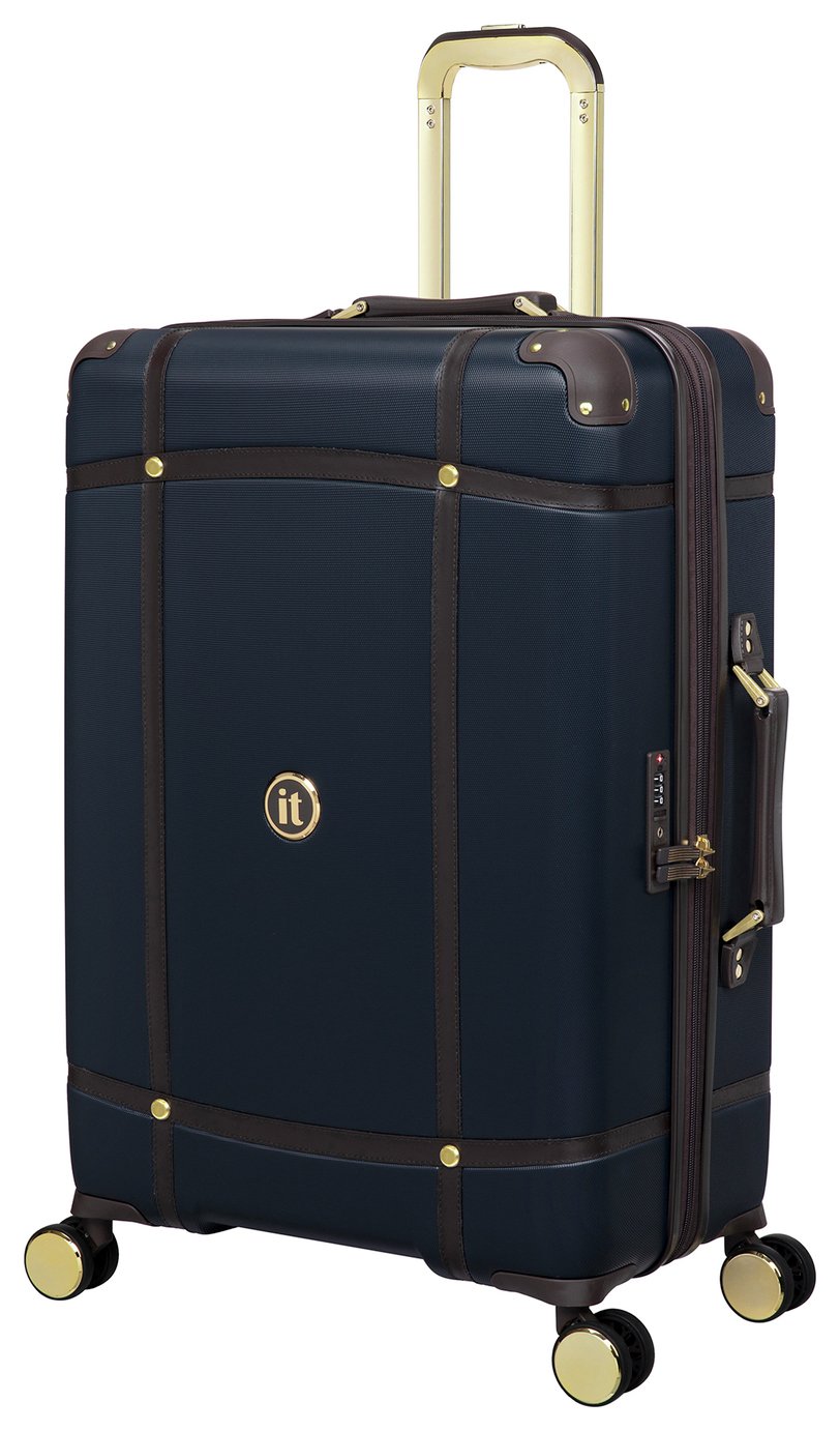 IT Luggage Expandable 8 Wheel Hard Suitcase - Medium, Blue