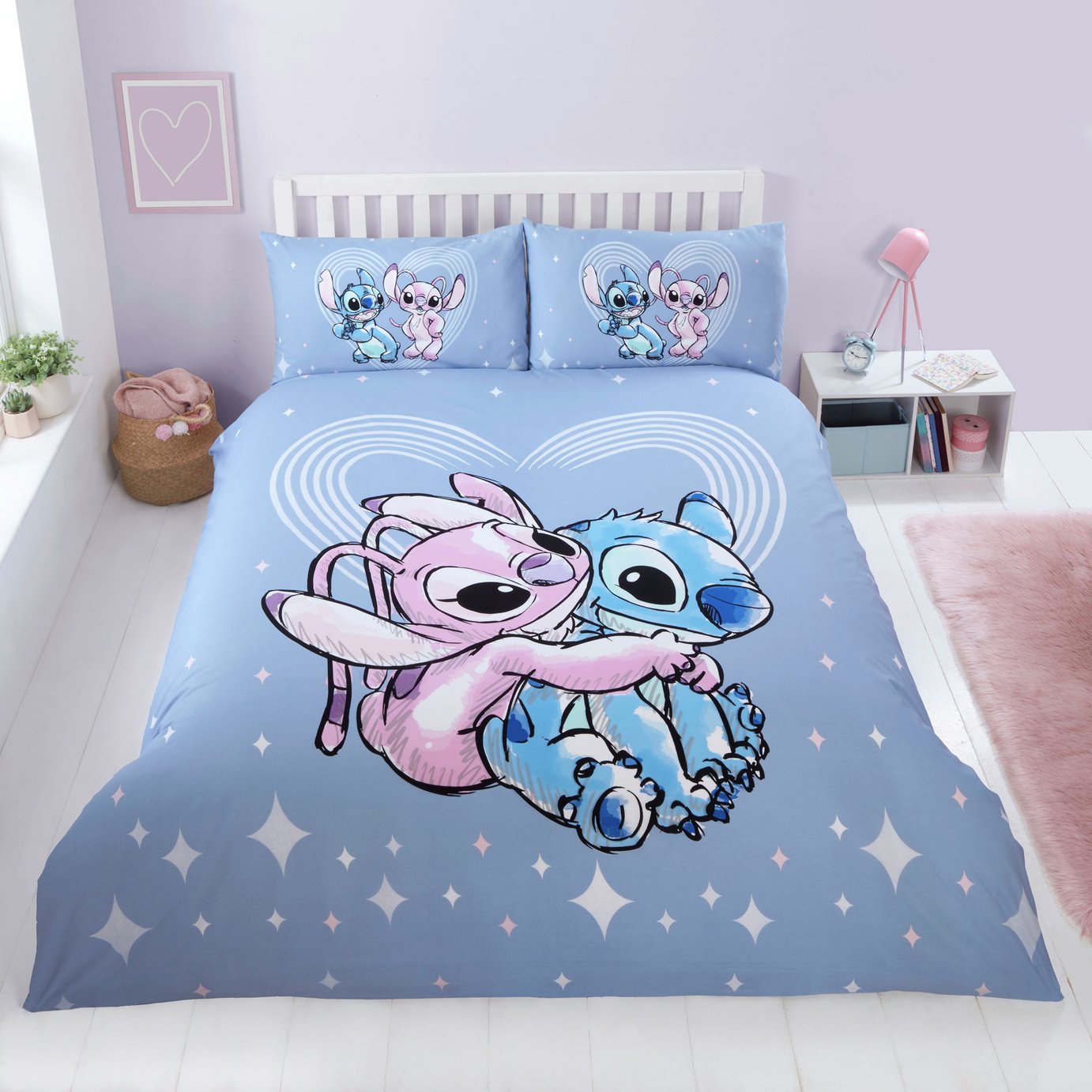 Disney Stitch & Angel Lilac Kids Bedding Set - Double