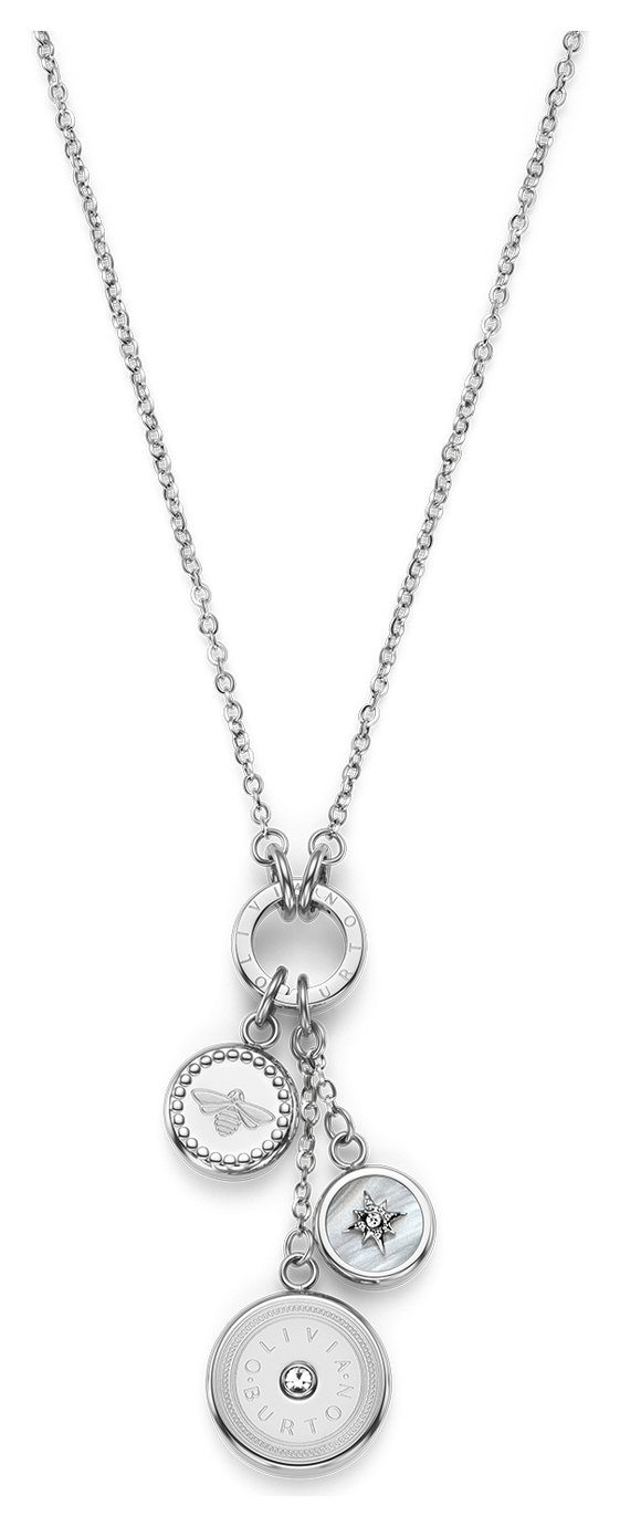 Olivia Burton Stainless Steel Disc Charm Necklace