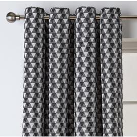 Argos Home New Geo Monochrome Fully Lined Eyelet Curtains