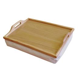 Aidapt Wooden Lap Tray with Beige Cushion