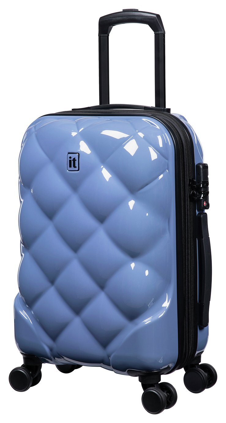 IT Luggage 8 Wheel Hard Suitcase - Cabin, Blue