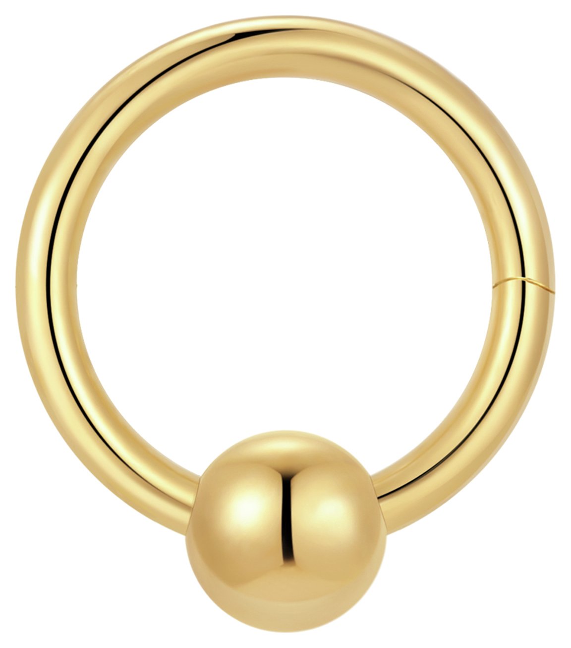 With Bling Titanium Gold PVD Coating Hoop Earring