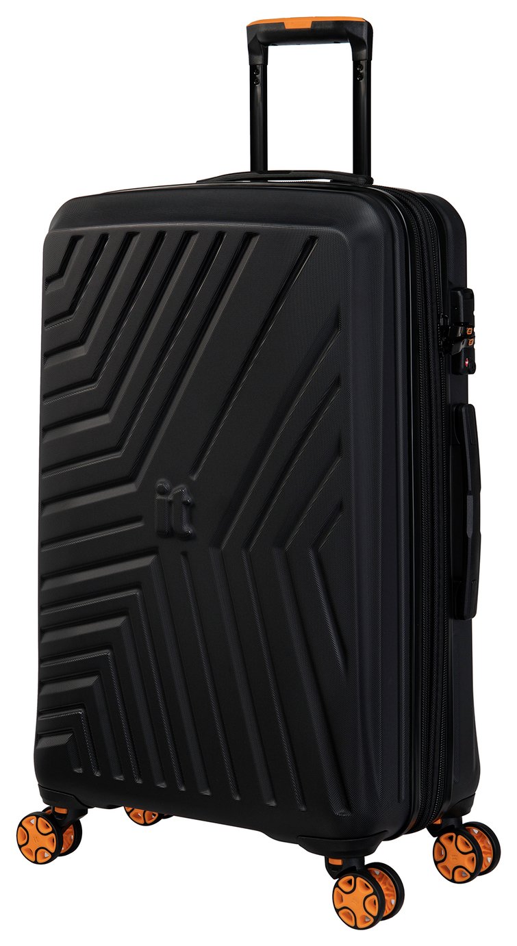 IT Luggage Expandable 8 Wheel Hard Suitcase - Black
