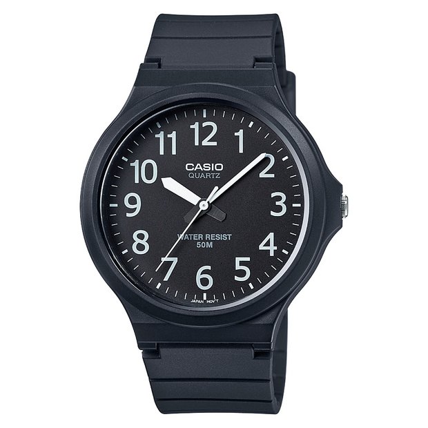 Buy Casio Unisex Analogue Black Dial Black Resin Strap Watch Men s watches Argos