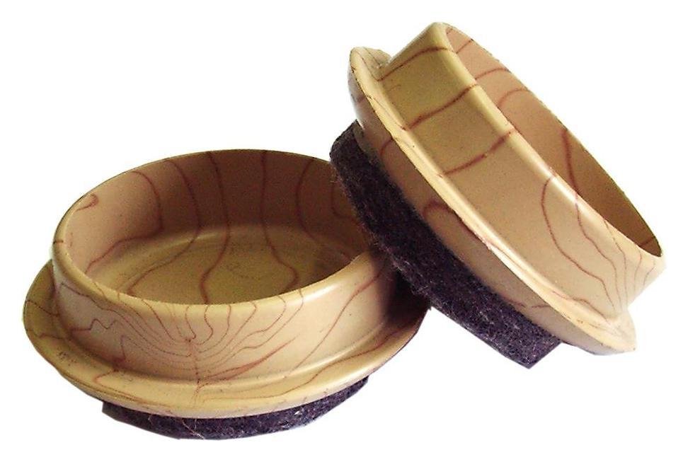 Argos Home Felt Base 44mm Wood Castor Cups - 4 pack
