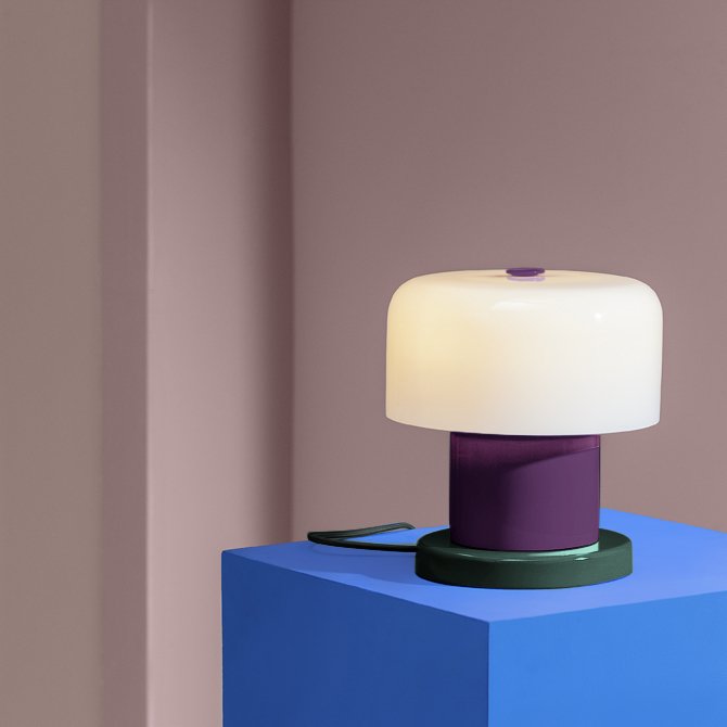 Habitat 60 Portobello Metal Touch Table Lamp - Green & White