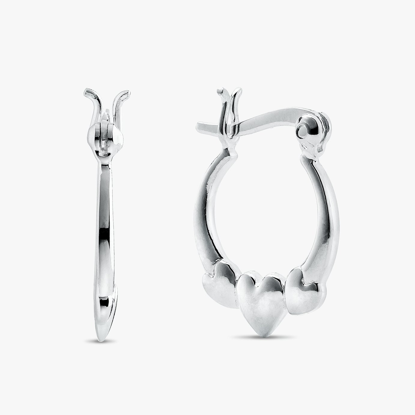Sterling Silver Revere Heart Earrings Sterling Silver Huggie
