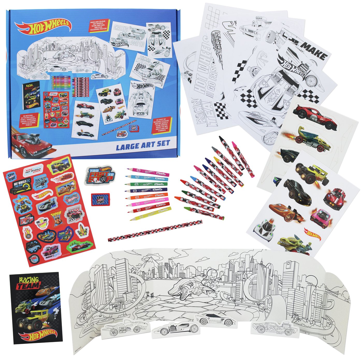 Hot Wheels Large Art Colouring Set
