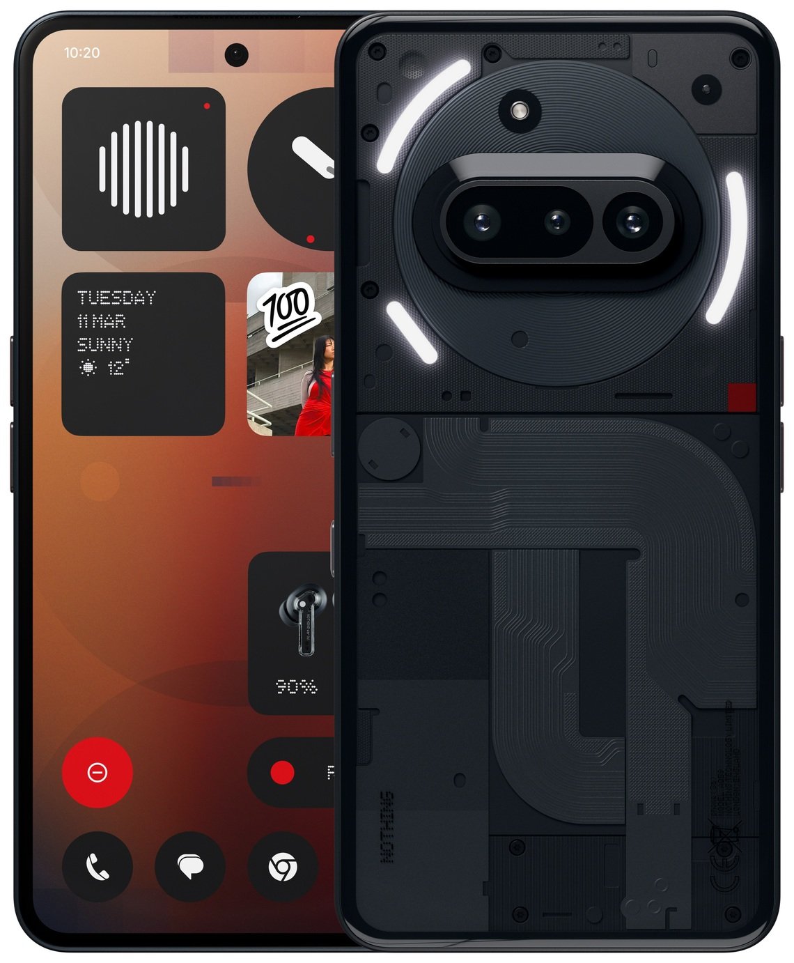 SIM Free Nothing Phone (3a) 5G 128GB AI Mobile Phone - Black