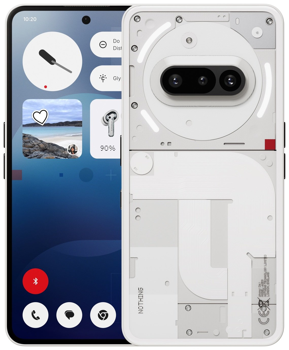 SIM Free Nothing Phone (3a) 5G 128GB AI Mobile Phone - White