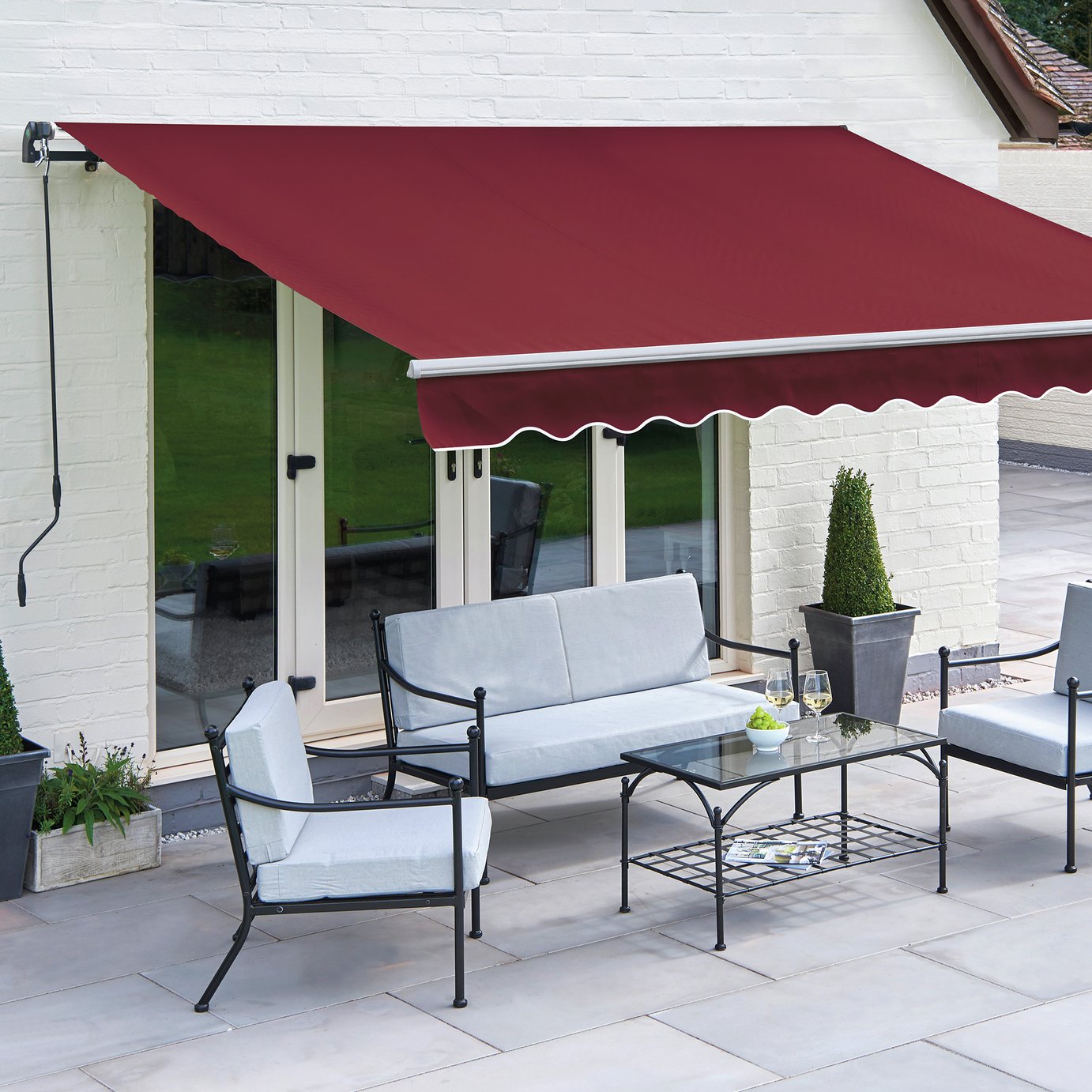 Greenhurst Royal Red Garden Awning - 3m