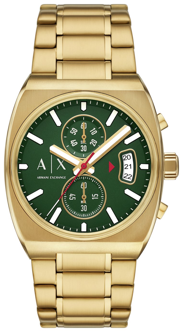 Armani Exchange Men's Green Stainless Steel Bracelet Watch