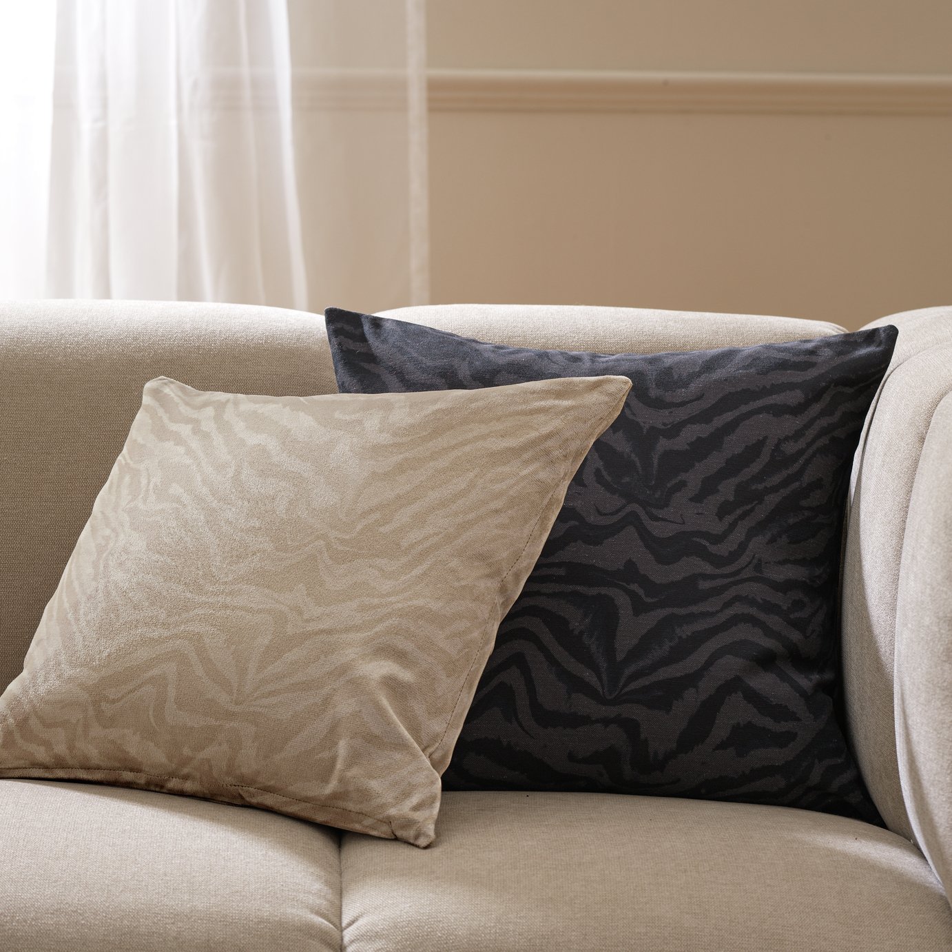 Habitat Zebra Print Cushion Cover - 2 Pack - 43x43cm