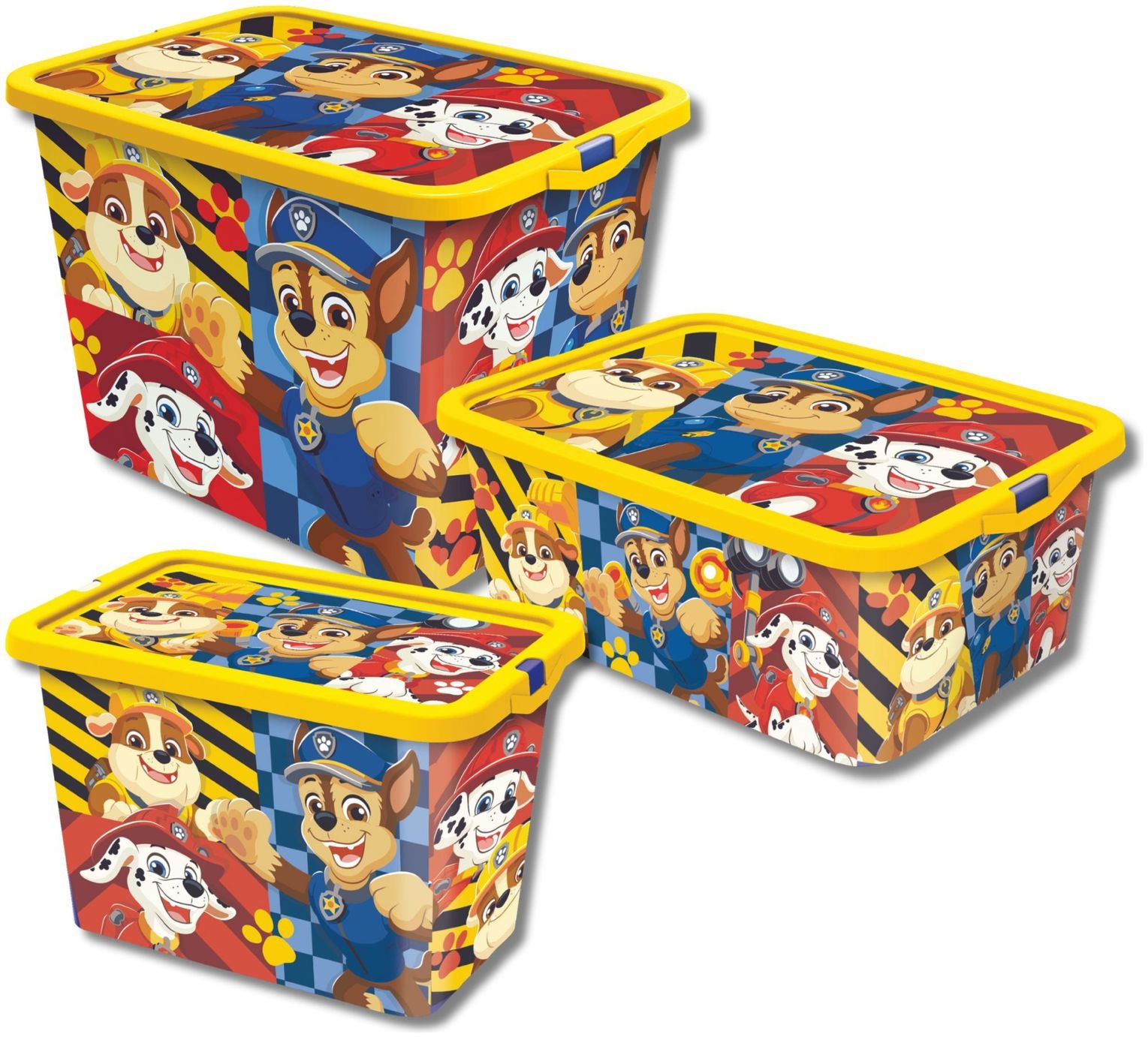 Paw Patrol Set of 3 Mixed Storage Boxes with Lid