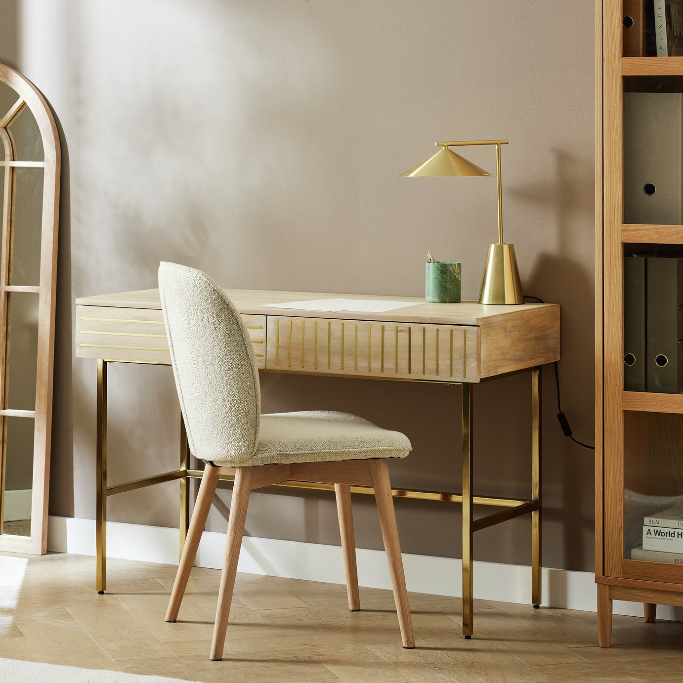 Habitat Samara 2 Drawer Office Desk - Light Wood