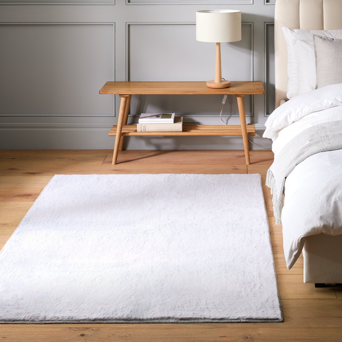 Habitat Cosy Soft Dove Grey Short Pile Rug