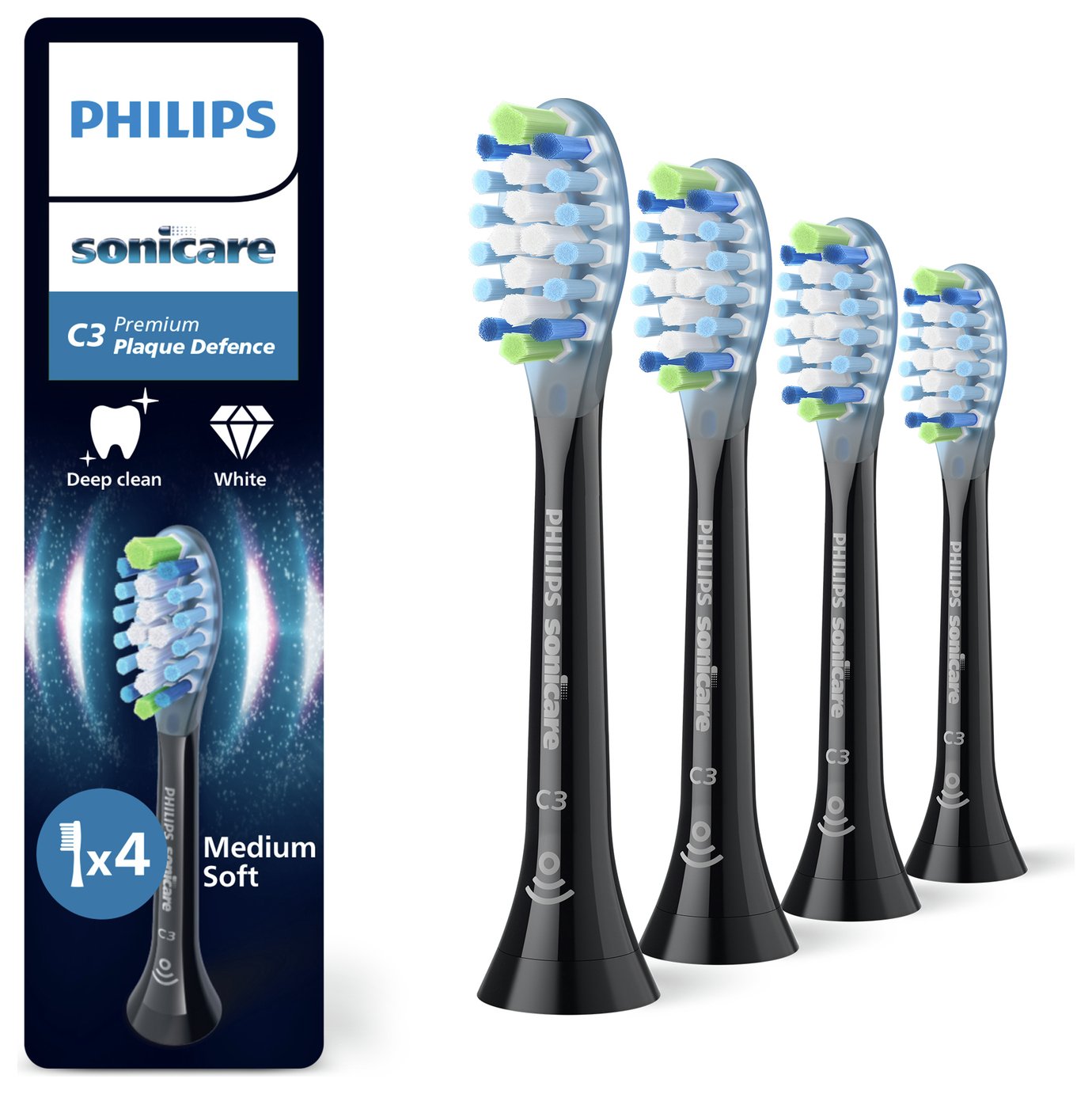 Philips Sonicare Black Plaque Defence Toothbrush Heads x 4