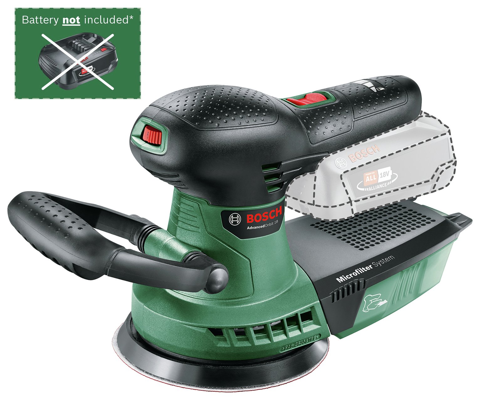 Bosch Cordless Advance Random Orbital Sander - 18V