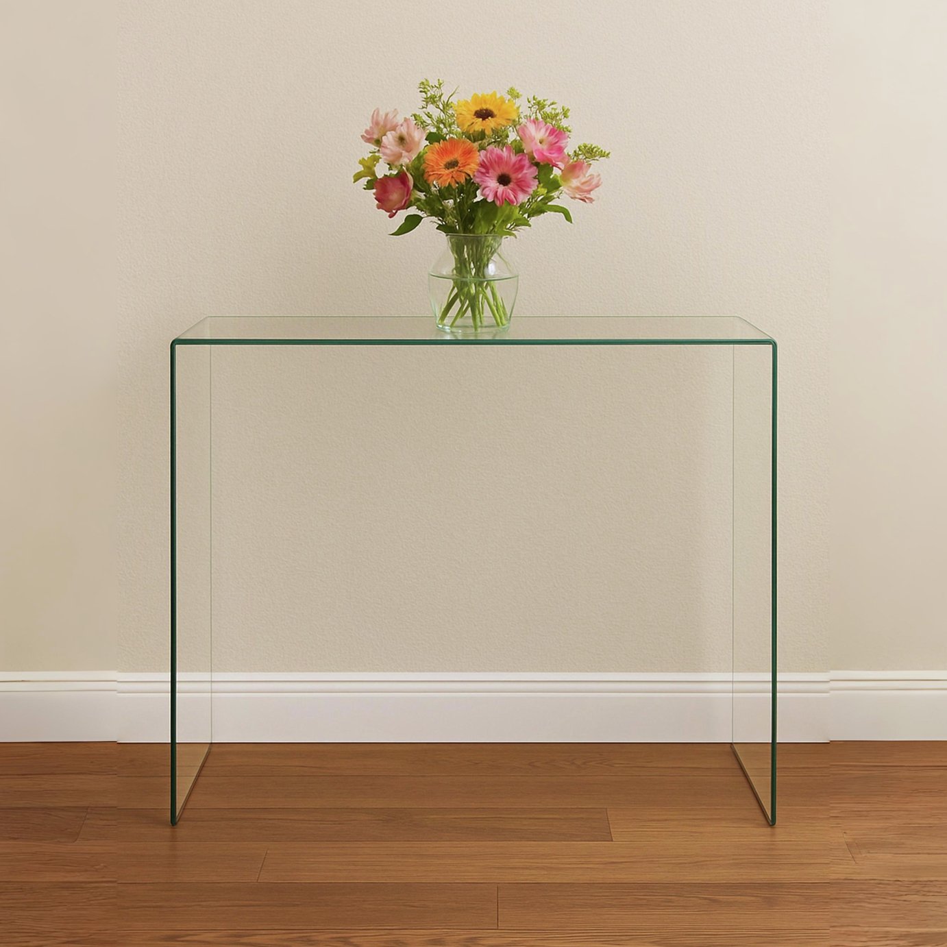 Julian Bowen Amalfi Console Table - Clear Glass