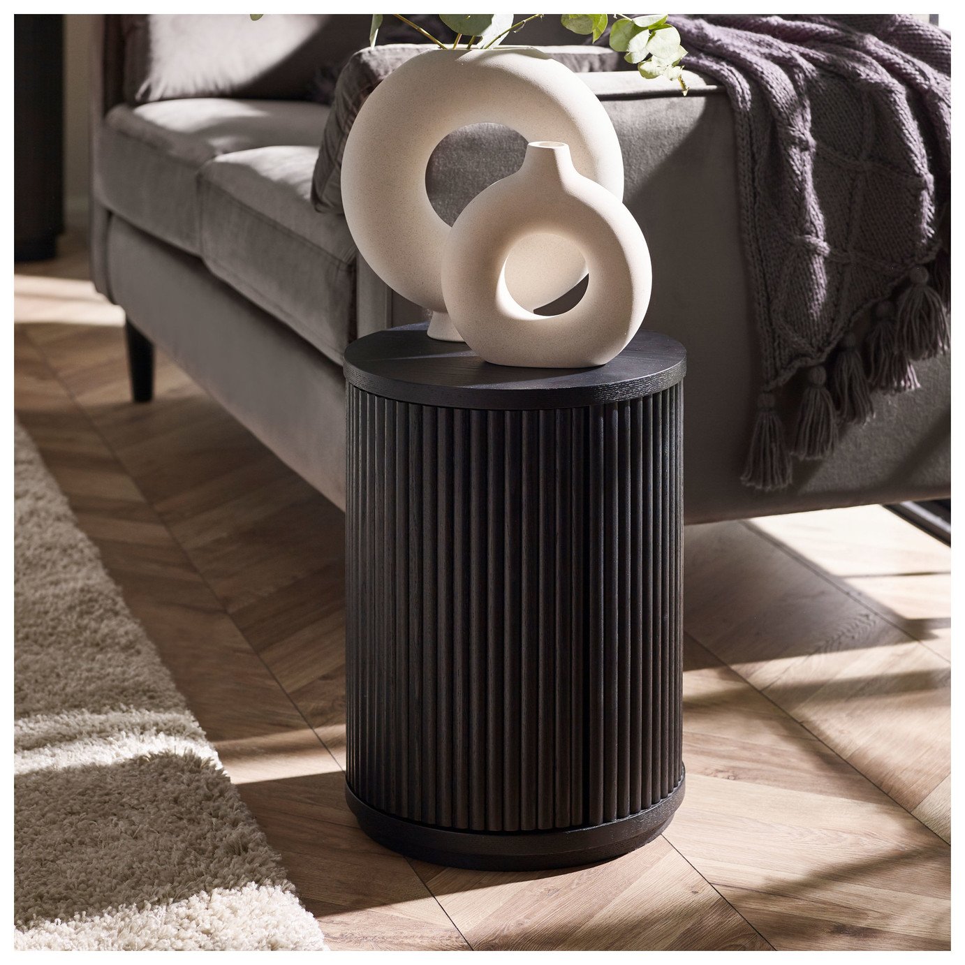 Julian Bowen Louis Round Side Table - Black