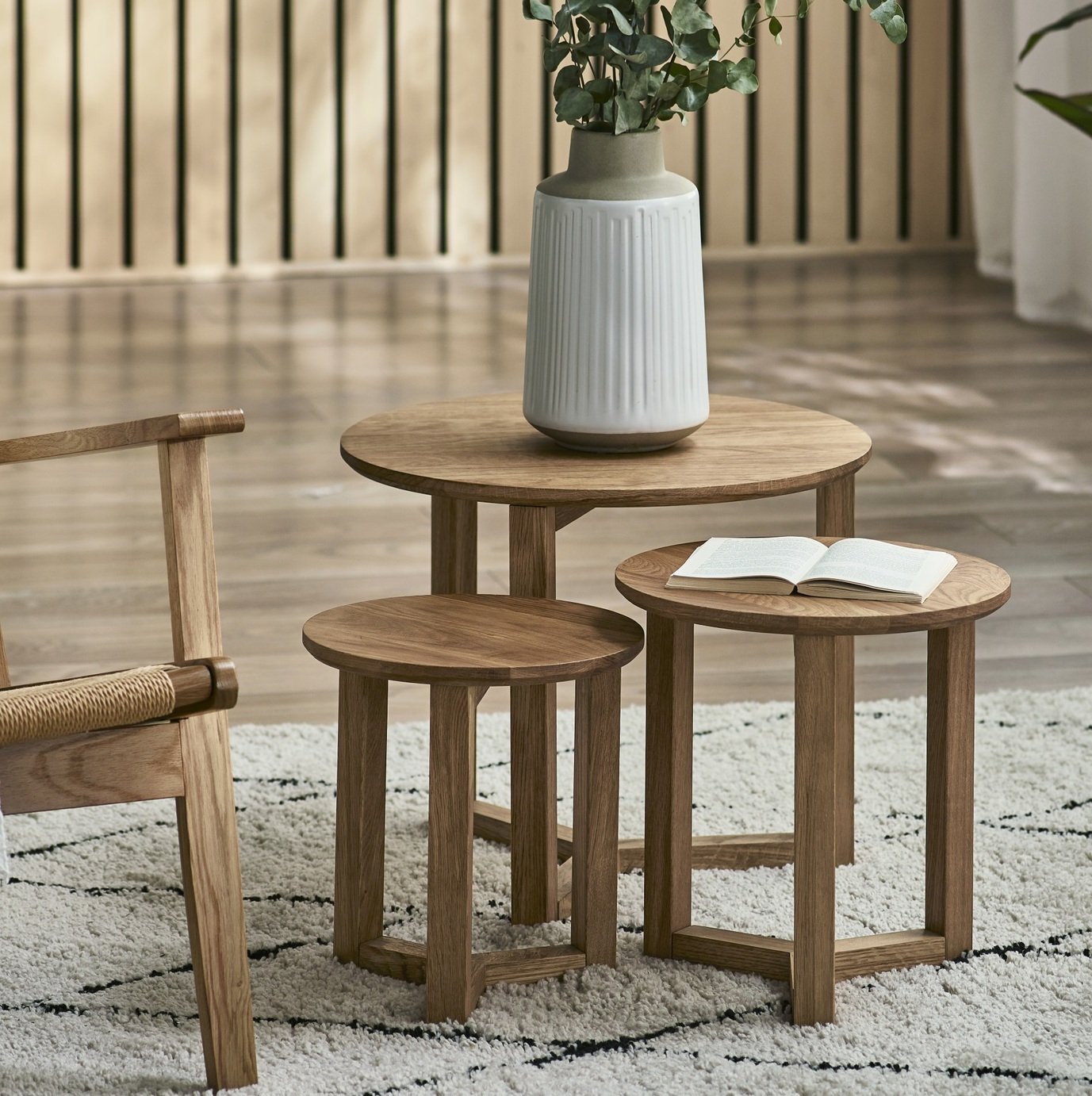 Julian Bowen Nidri Nest of 3 Tables - Natural