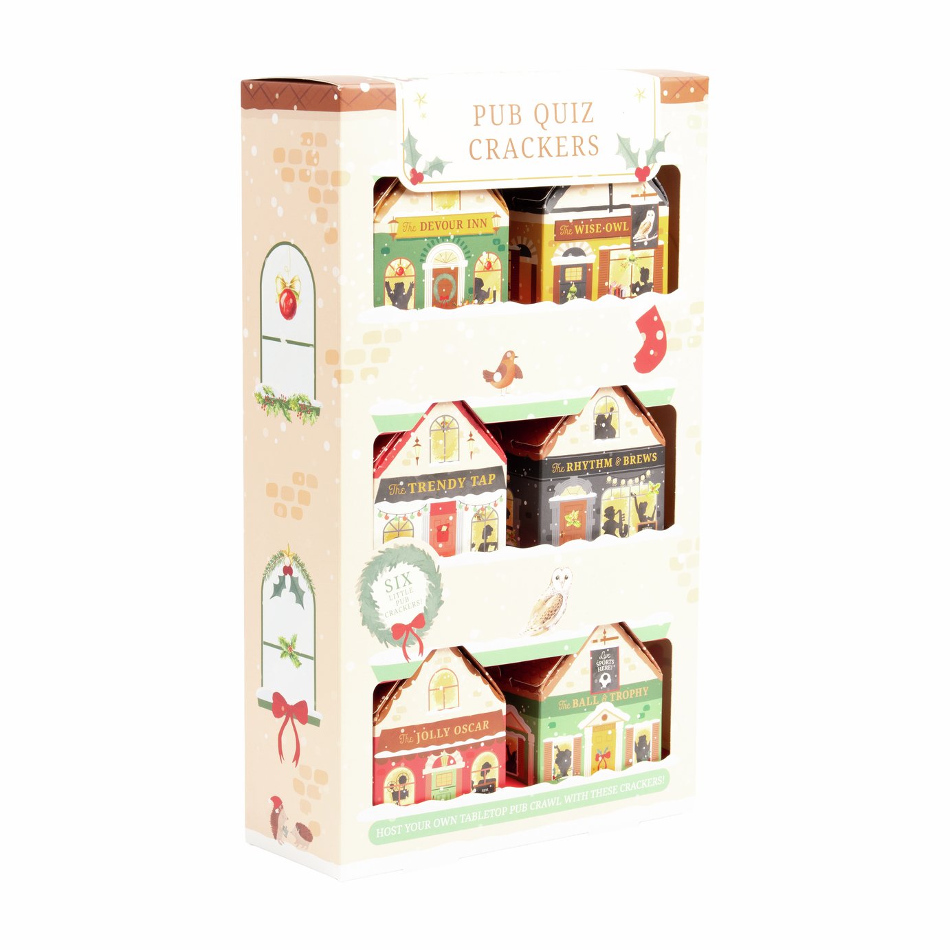 Professor Pack of 6 Puzzle Pub Quiz Trivia Crackers