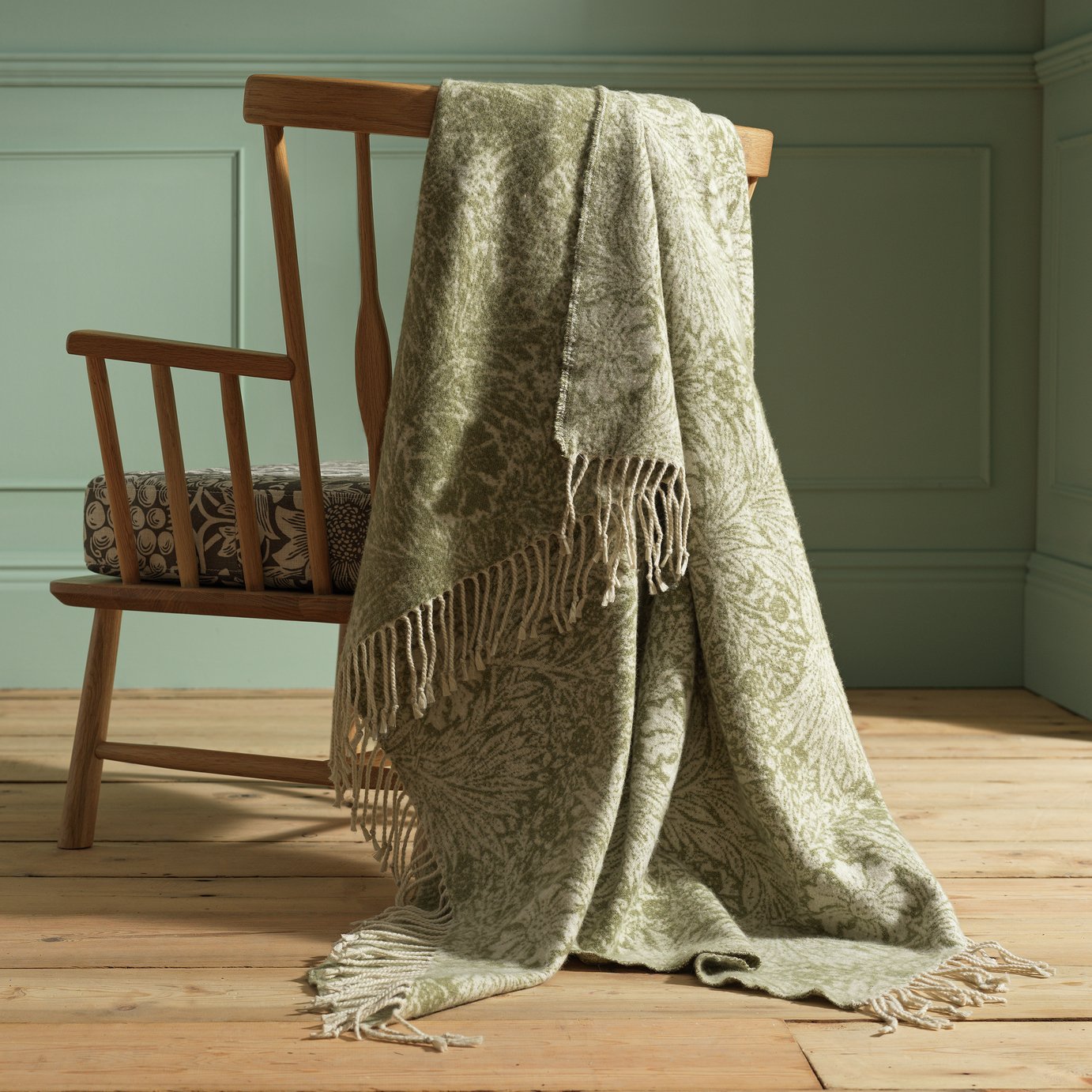 Habitat x Morris & Co. Marigold Faux Mohair Throw -150x125cm