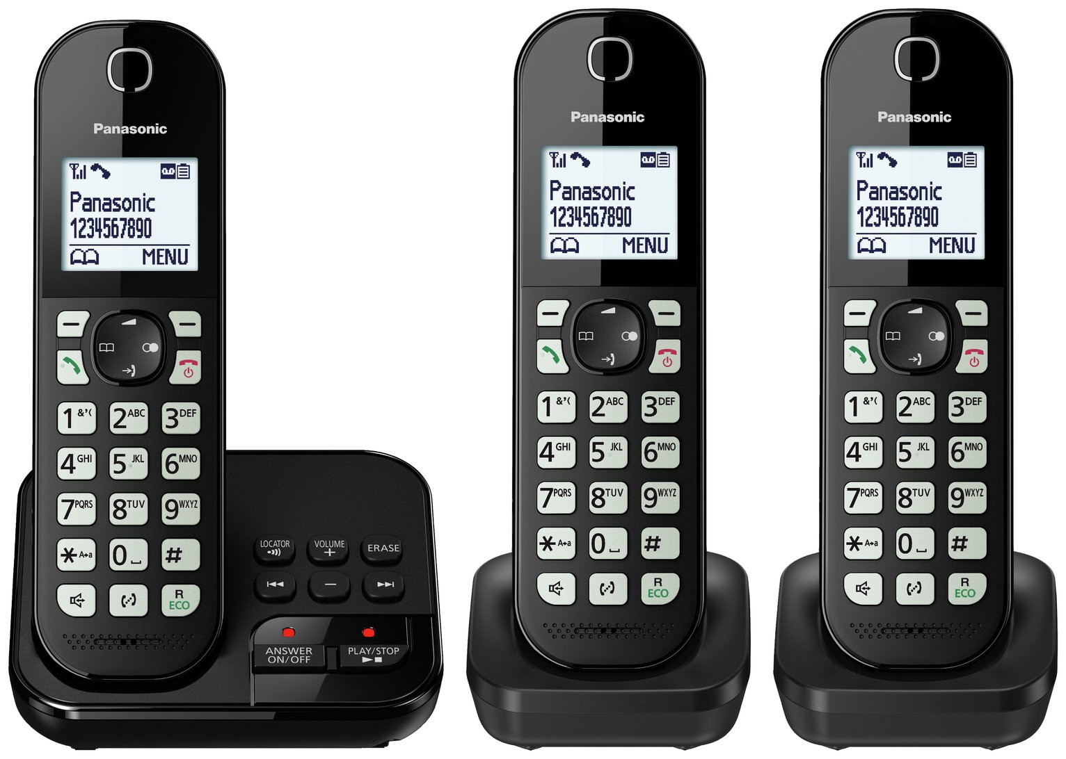 Panasonic KX-TGC463EB Cordless Phone & Answer Machine Triple