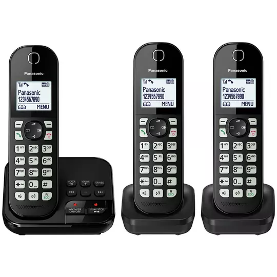 Panasonic KX-TGC463EB Cordless Phone & Answer Machine Triple