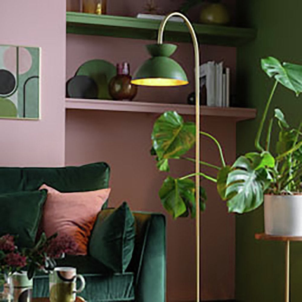 Habitat Citrine Marble Floor Lamp - Green